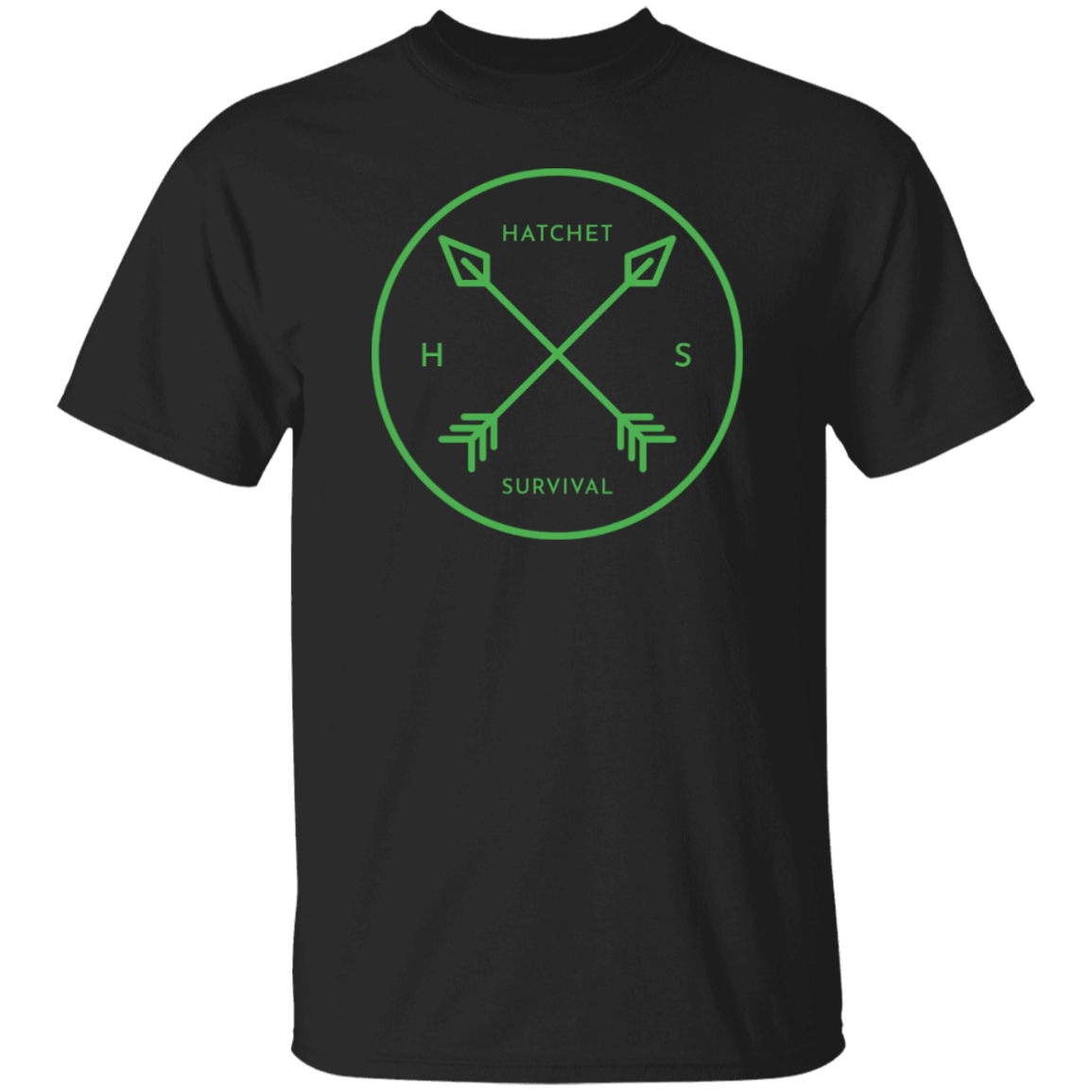 Ultra Cotton Green "Hatchet Survival" T-Shirt